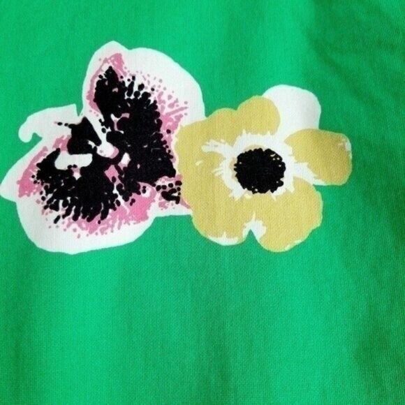 J. CREW Factory Green Floral Pants Ankle Crop Skimmer Sz 10 Petite - Picture 5 of 13